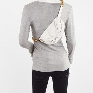 Bottega Veneta White Leather Pouch Chain Belt Bag